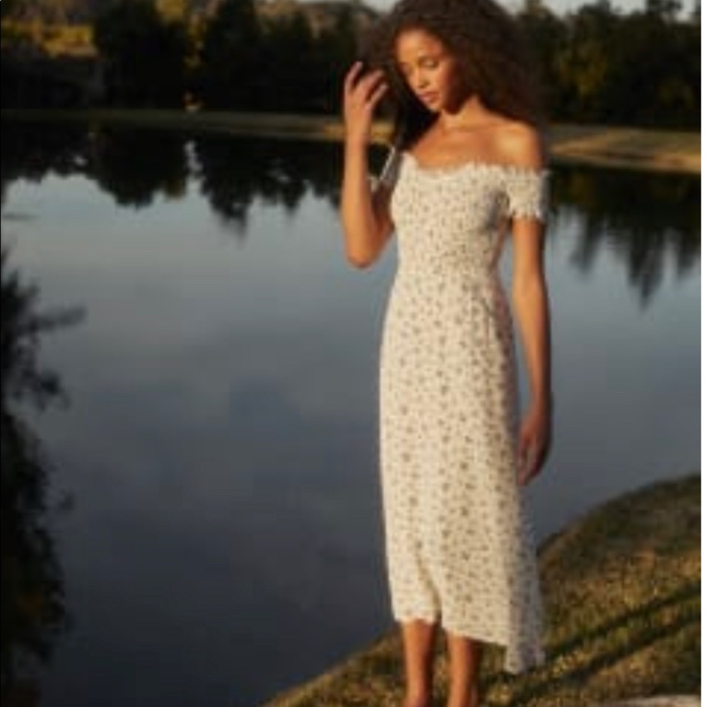 Reformation Murphy Floral Off the Shoulder Dress